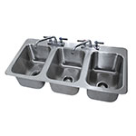 Advance Tabco DI-3-10-2X Drop In Sink w/ (3) 10 x 14 x 10-in Deep Bowls & Faucet