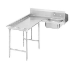 Advance Tabco DTS-G30-120L 119-in Island Soil Dishtable w/ Crossrails, Left to Right, 14-Ga. Stainless