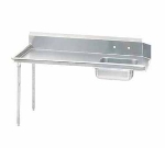 Advance Tabco DTS-S60-36L 35 in Straight Soil Dishtable, Left to Right, w/ Pre-rinse Sink, 16/304 SS