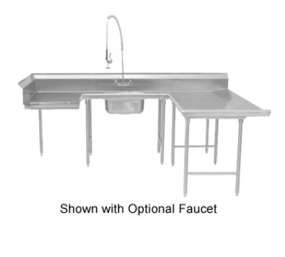 Advance Tabco DTS-U30-96R 95-in U-Shaped Soil Dishtable w/ Crossrails, Right to Left, 16-Ga. Stainless
