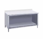 Advance Tabco EK-SS-244 Work Table 24 x 48 in, Open Cabinet Base, 5 in Backsplash, 14/304 SS