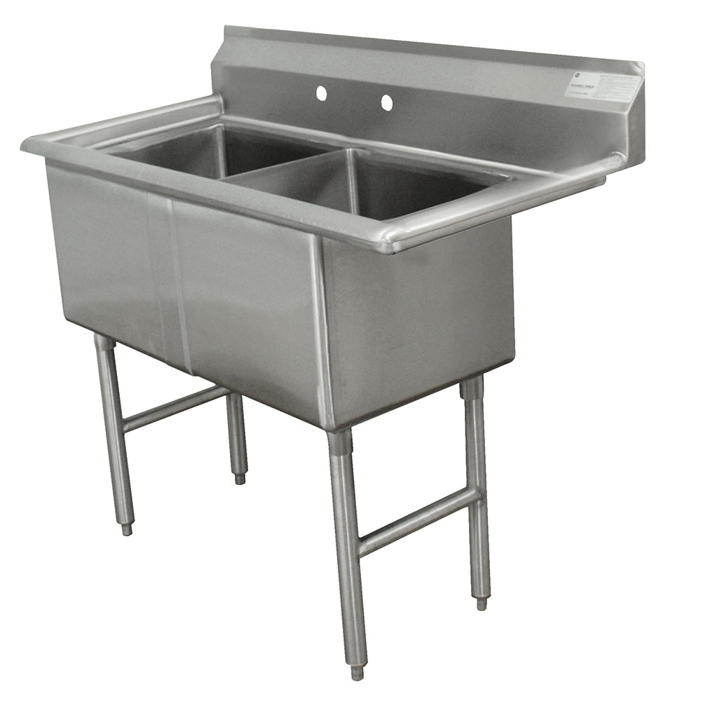 Advance Tabco FC-3-1818-18L-X 74.5 in SS Sink, 3 Compartments, 18 in Left Drain Board