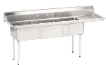 Advance Tabco FE-3-1812-18R-X Sink, (3)18 x 18 x 12-in Bowl, 18-in R Drain Board, All Stainless