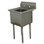 Advance Tabco FE-1-1812-X Sink, (1) 18 x 18 x 12-in Deep w/ No Drainboards, 18 Ga. Top