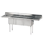 Advance Tabco FE-3-1812-18RLX Sink, (3) 18 x 12 x 12-in D, 18-in L & R Drainboard, 18 Ga. Top