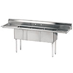 Advance Tabco FE-3-1824-24RLX Sink, (3) 18 x 24 x 12-in D w/ 24-in L & R Drainboard, 18-Ga. Top