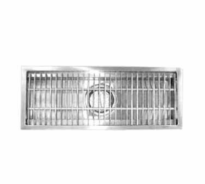 Advance Tabco FFTG-1224 Floor Trough, 12 in W, 4 in D, 24 in L, Fiberglass Grating, 2 Drain Openings