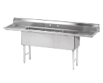 Advance Tabco FS-3-2424-18RL NSF Sink, (3) 24 x 24 x 14-in D, 18-in L & R Drainboard, 14-Ga.