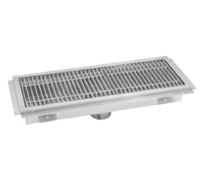 Advance Tabco FTG-1254 Floor Trough, 12 x 54 x 4 D, SS 3/16 x 1 in Bars, 4 in O.D, 3 in L Waste Pipe