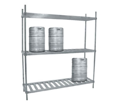 Keg Rack, Aluminum, 20 in W X 72 in L, 1200 lb Capacity, Hold 8 Kegs Tight