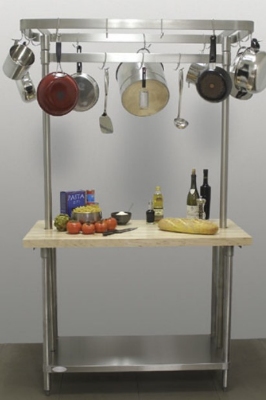 Advance Tabco H2SSCT245MRE 60-in Chef Table w/ Pot Rack & Undershelf, 24-in Wide, Maple