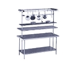 Advance Tabco PT-10-36 Table Mounted Shelf, Single Deck, 10 in W, 36 in L, SS, Mid-Mounted