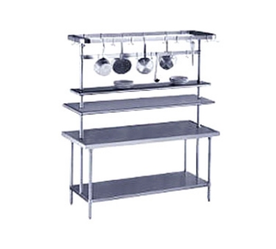 Advance Tabco PT-10-120 Table Mounted Shelf, Single Deck, 10 in W, 120 in L, SS, Mid-Mounted