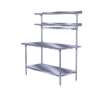 Advance Tabco PT-15R-120 Table Mounted Shelf, Single Deck, 15 in W, 120 in L, SS, Rear Mounted