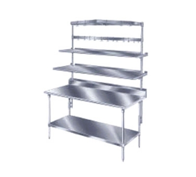 Advance Tabco PT-18S-48 Table Mounted Shelf, Single Deck, 18 in W, 48 in L, SS, Splash Mounted