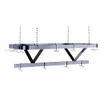 Advance Tabco SC-36 Pot Rack, Ceiling Hung, 18 Plated Double Hooks, 36 in L, 1/4 in X 2 in SS