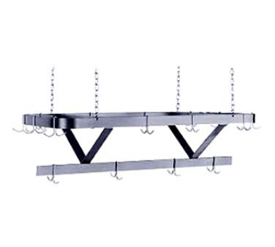 Advance Tabco SC-108 Pot Rack, Ceiling Hung, 18 Plated Double Hooks, 108 in L, 1/4 in X 2 in SS