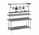 Advance Tabco SCT-36 Pot Rack, Table Mounted, 18 Plated Double Hooks, 36 in L, Includes AUR36