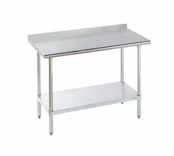 Advance Tabco SFLAG-246-X 72 in Work Table, 24 D x 35-1/2 in H, All Stainless Steel, 1-1/2 in Rear Splash