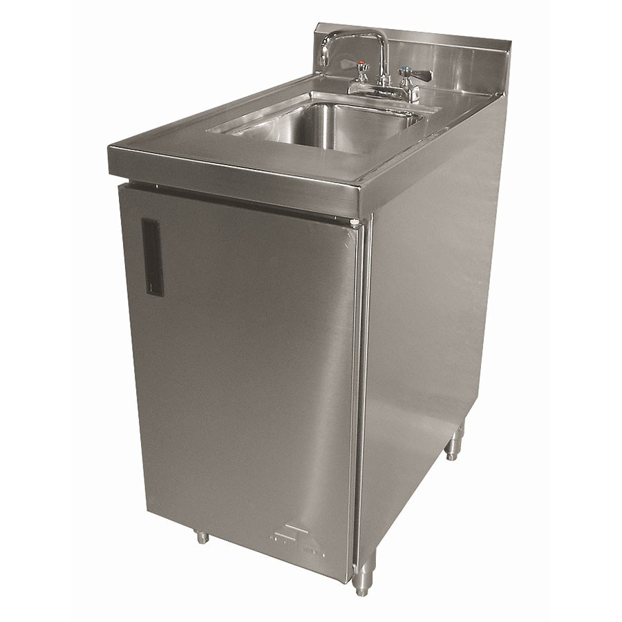 Advance Tabco SHK-302 Sink Cabinet, 24 in X 30 in, Faucet, 5 in Backsplash, Hinged Door