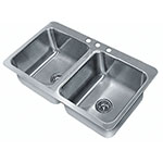 Advance Tabco SS-2-3321-12 Drop In Sink, (2) 14 x 16 x 12-in Deep, 18 Gauge Stainless