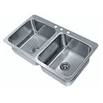 Advance Tabco SS-2-4521-10 Drop In Sink, (2) 20 x 16 x 10-in Deep, 18 Gauge Stainless