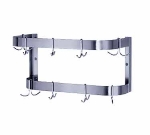 Advance Tabco SW-24 24-in Wall Mounted Pot Rack w/ Double Bar & 12-Double Hooks