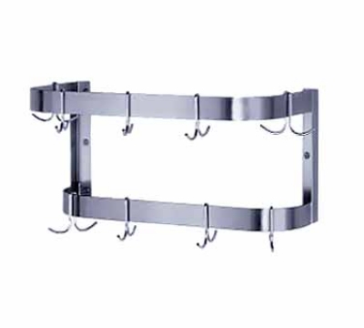 Advance Tabco SW1-120 120-in Wall Mounted Pot Rack w/ Single Bar & 9-Double Hooks
