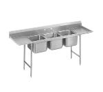 Advance Tabco T9-23-60-24RLH-X 115 in SS Sink, 3 compartment, Right & Left Drainboards, 14 in Deep