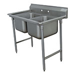 Advance Tabco T9-2-36 Regaline Sink, 2 Comp, SS Sink, Galv Frame, 8 in Backsplash, 44 in W