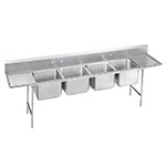 Advance Tabco T9-4-72-18RL 110 in SS Sink, 4 Compartment, Right & Left Drainboards