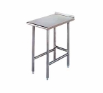Advance Tabco TFMS-180 30 in Equipment Filler Table, 1-1/2 in Rear Turn Up, 18 in D