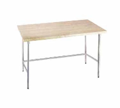 Advance Tabco TH2S-245RE Residential Maple Wood Top Table with Rear Bar, 60 in x 24 in x 35 in