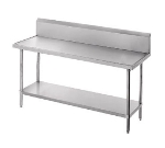 Advance Tabco VKG-240 30-in Work Table, 14/304 Top w/ 10-in Splash & Undershelf, 24-in W