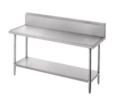 Advance Tabco VKG-247 84-in Work Table, 14/304 Top w/ 10-in Splash & Undershelf, 24-in W