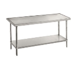 Advance Tabco VLG-244 48-in Work Table w/ 14/304 No Drip Top & Undershelf, 24-in Wide