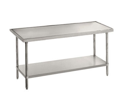 Advance Tabco VSS-243 36-in Work Table w/ No Drip Top & Undershelf, Heavy Duty, 24-in W