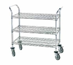 Advance Tabco WUC-1836P Wire Utility Cart, 36 x 18 in, Open, 3 Shelves, 4 Swivel Poly Casters