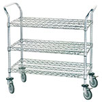 Advance Tabco WUC-1836R Utility Cart, Wire, (3) 18 in x 36 in Shelves, 4 Swivel Rubber Casters