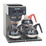 BUNN-O-Matic 12950.0112 CWT15-3 Automatic Coffee Brewer, 3 Lower Warmers, Plastic Funnel, 120V