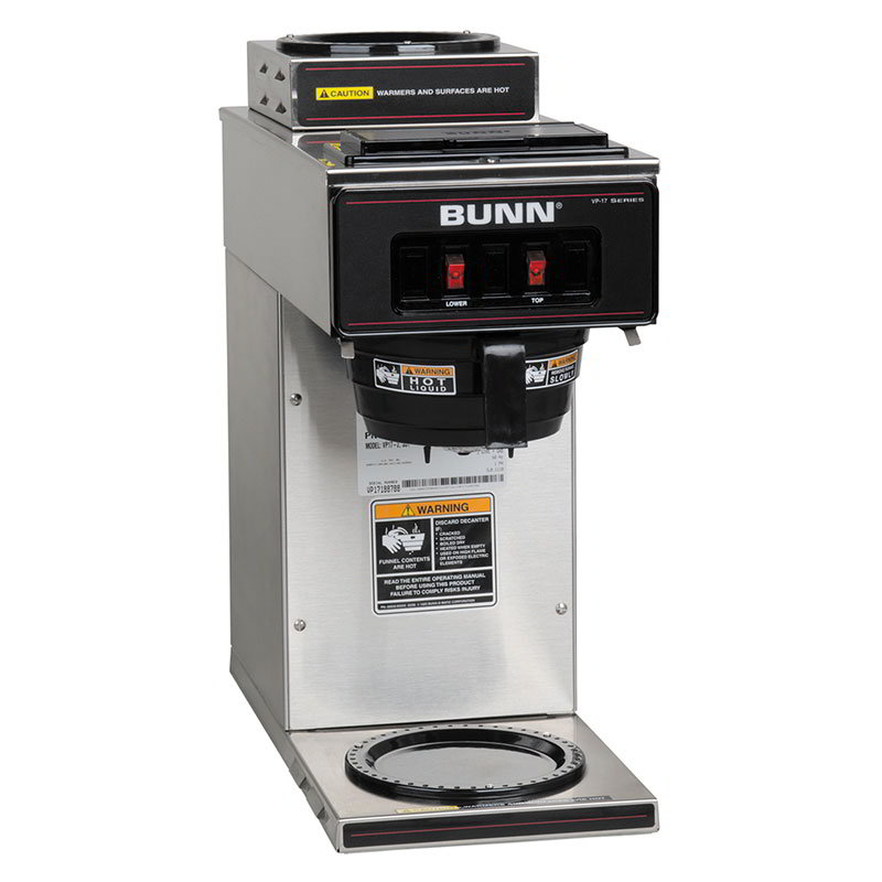 BUNN-O-Matic 13300.0002 VP17-2 SS Pourover Coffee Brewer, 1 Upper/1 Lower Warmers