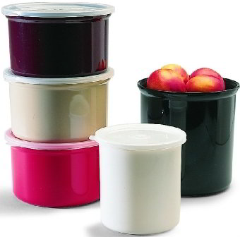 Carlisle 034103 1.2-qt Crock w/ Lid, Polypropylene, NSF, Black