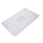 Carlisle 1021007 Top Notch Food Storage Cover, Full Size, Handled, Clear, Poly, NSF