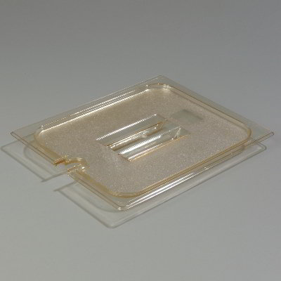 Carlisle 1043113 High Heat Half Size Pan Handled Lid - Notched, Amber