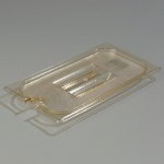 Carlisle 1047113 High Heat 1/3 Size Food Pan Lid - Notched, Amber