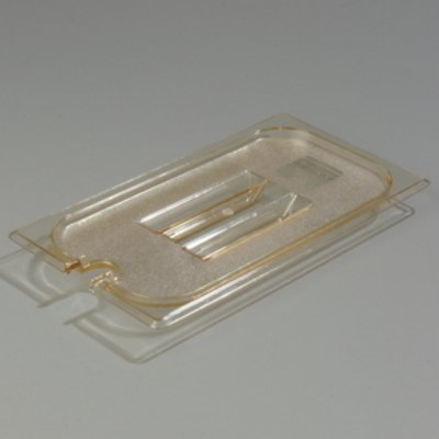 Carlisle 1047113 High Heat 1/3 Size Food Pan Lid - Notched, Amber