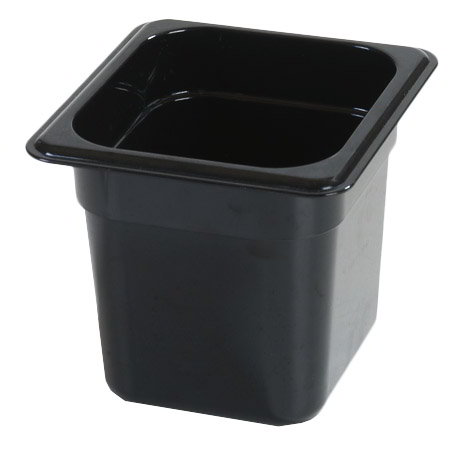 Carlisle 3088503 High Heat 1/6 Size Food Pan - 6"D, Black