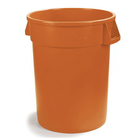Carlisle 341044-24 Bronco Round Waste Container, 44-Gallon, Orange