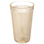 Carlisle 403322 Crystalon Tumbler, 12 oz., Ribbed Texture, Polycarbonate, RimGlow, Honey Yellow