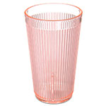 Carlisle 403352 Crystalon Tumbler, 12 oz., Ribbed Texture, Polycarbonate, RimGlow, Sunset Orange